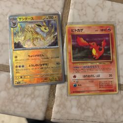 Vintage Jolteon & Charmander limited Edition POCKET MONSTER CARDS 