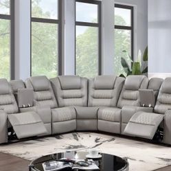 Brand New Modern De Rome Leather Sectional For $1349