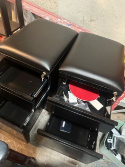 Cabinet with cushion top and wheels
