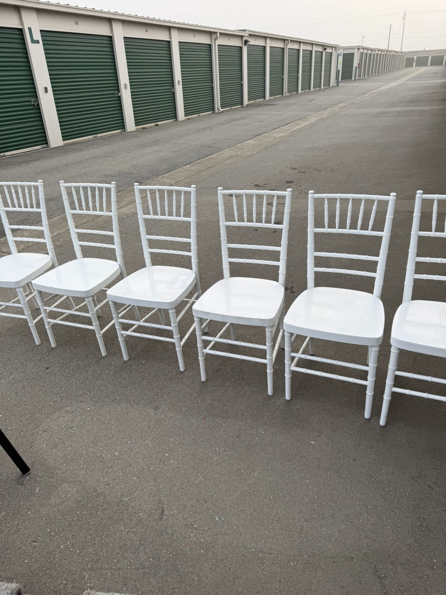 6 Wood Chairs White Used  / 6 Sillitas De Madera Buenos 