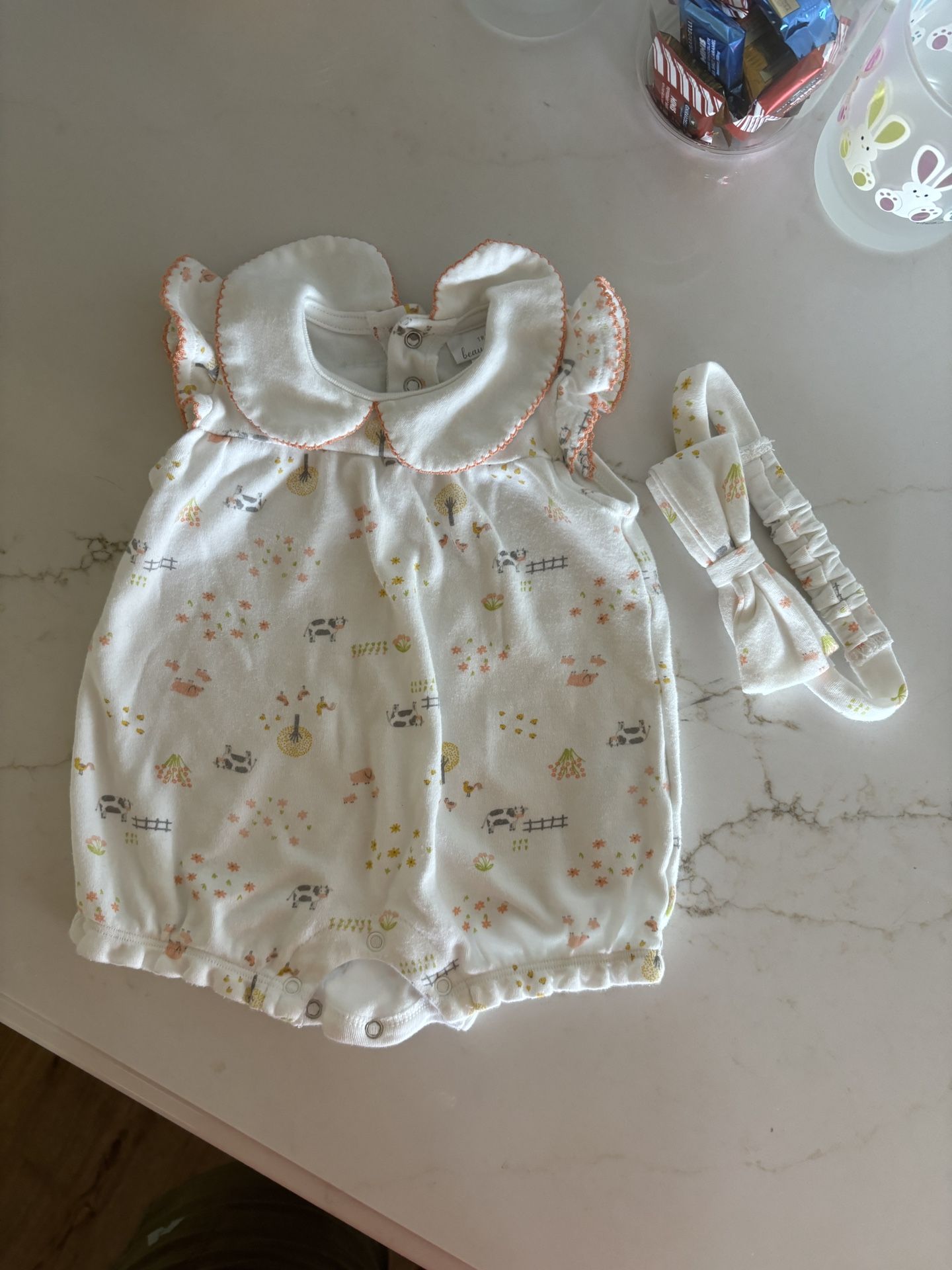 Baby Girl Romper/headband