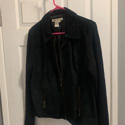 Vintage, black, Suede, And Sweater  Jacket