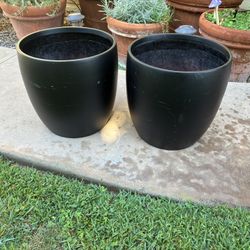 Pair Of 15 Inch Fiberglass Plant Pots