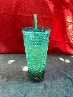 Starbucks 2022 Green Waxberry Ombre Gradient Venti Studded Tumbler(for display only)