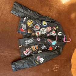 Black Jacket With Patches Large Size 