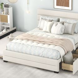 Bed frame - Queen size - bridge color - brand new in box