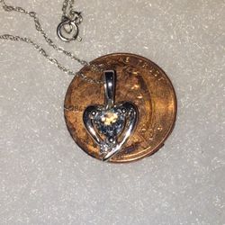 10kt Thin Chain W/small 10kt Heart Pendant