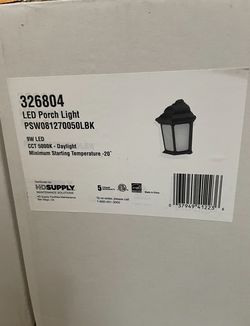 2 Pcs Porch Light 9W LED 5000K - Daylight 