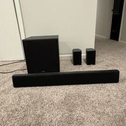 Soundbar, Subwoofer, Surround Speakers