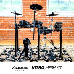 New In Box Electronic Drum Set With Quite Mesh Pads - Alesis Nitro Mesh Kit