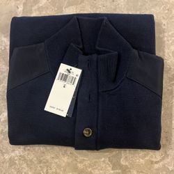 BRAND NEW Polo Ralph Lauren Leather Sleeve Button Up Swearet
