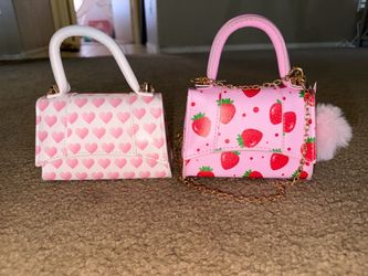 Mini Strawberry and Heart Print Handbags