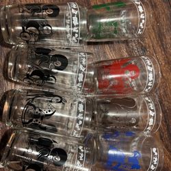 Set of 8 Vintage Cartoon Animal Juice Glasses – Multicolor Graphics