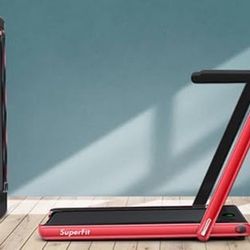 NEW SuperFit Walking Pad, Folding Treadmill w/Handlebars, 0.6-7.5MPH, 265LB Weight Capacity