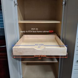 CabinetRTA DIY Slide Out Cabinet Shelf Pull-Out Wood Drawer Storage (W)21 x (D)21, Non Soft-Close Sl