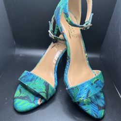 Aerosoles Women's 9 Tropical Blue & Green Heeled Shoe