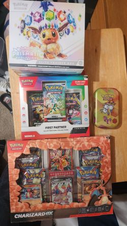 Pokemon lot Prismatic Charizard EX 151 tin First partner series 2