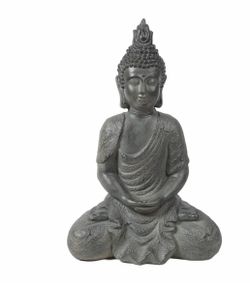Gray MgO Meditating Buddha Garden Statue