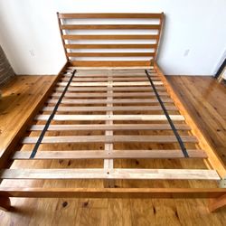 contemporary queen size wood bed frame . Can Deliver ! 