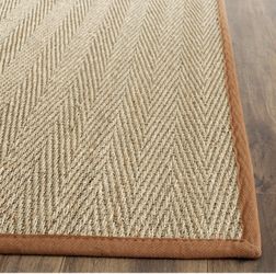 New 2'6" x 4' SAFAVIEH Natural Fiber Area Accent Rug, Natural & Brown, Seagrass, Herringbone Doormat