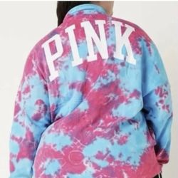 New  Large Vs Pink Zip Up Sweater Jacket / Victorias Secret 