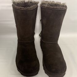 Bearpaw Shearling Buckle Boots Sz 10W Brown