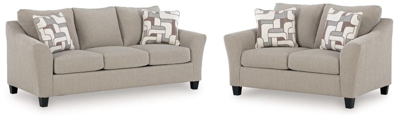 Willarae Taupe Queen Sofa Sleeper and Loveseat