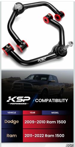 KSP Upper Control Arms for Ram 1500, 2-4inch Lift Tubular Suspension Arms with Ball Joint fit D-odge1500 2WD 4WD 2009-2010 2011-2014 2015-2022