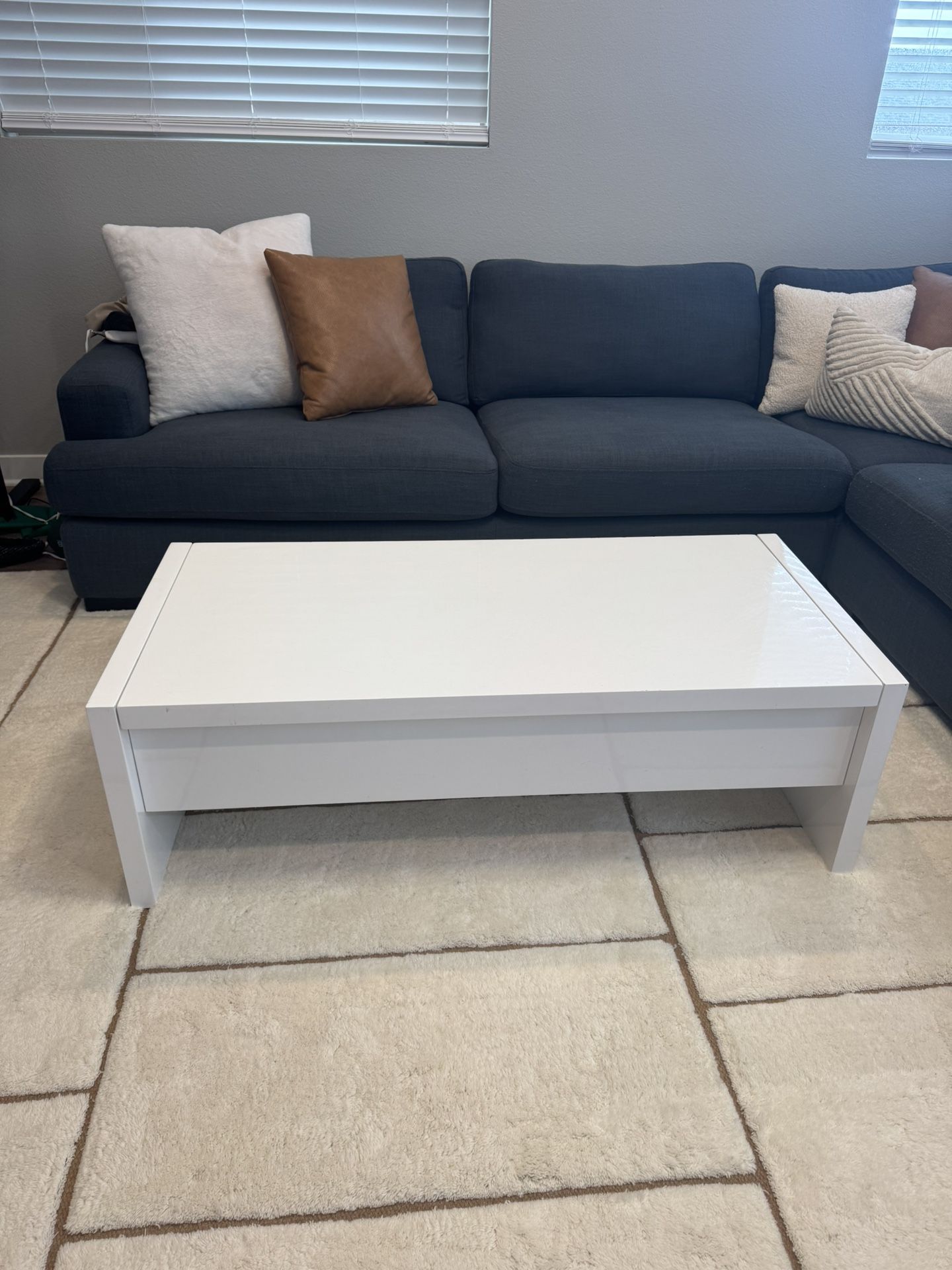 White Coffee Table With Storage