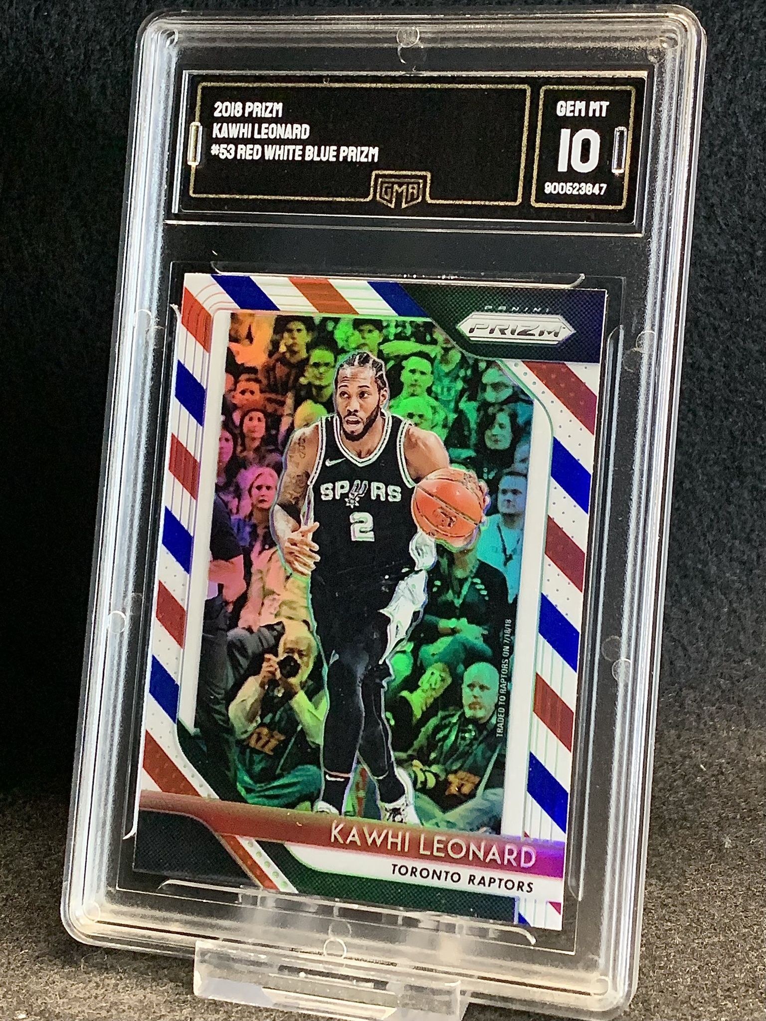 2018 Prizm 💈 Kawhi Leonard 💈 Red White & Blue Prizm GMA 10 Mint 💎 - Los Angeles Clippers