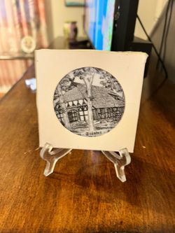 Vintage German porcelain souvenir plates or coasters