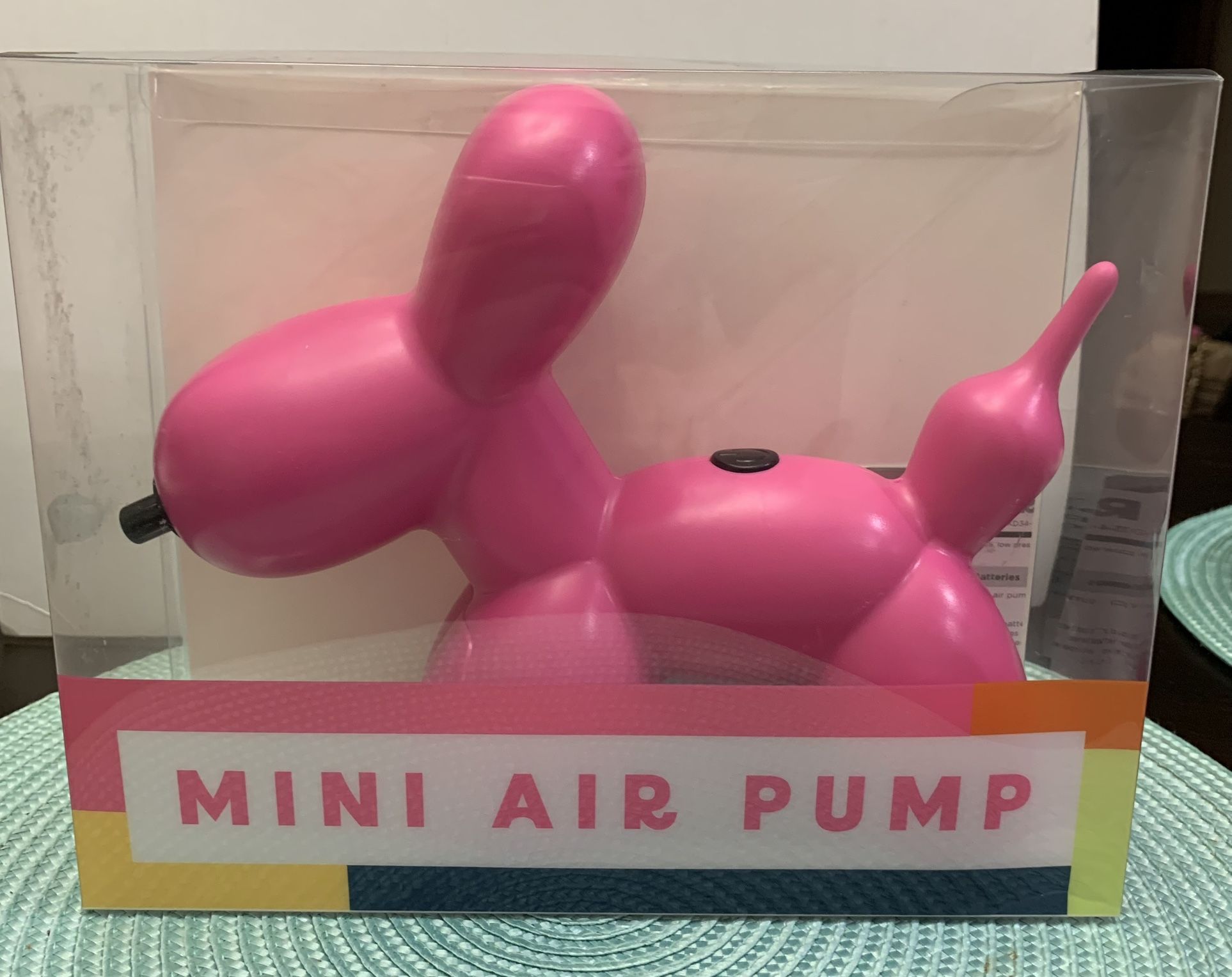 Target Bullseye Playground Pink Balloon Dog Mini Air Pump 9”L, new,Summer 2024