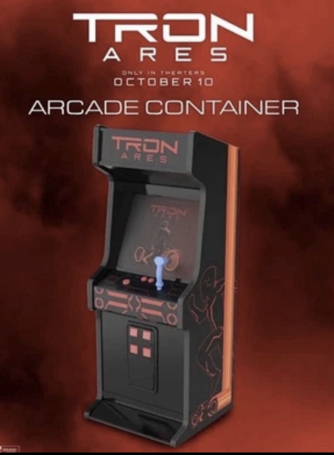 Tron Ares Arcade Cabinet Game LED Popcorn Bucket Regal Theater IN HAND SHIPS NOW