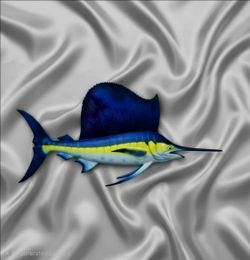 Hand-painted polyresin Replica of an Atlantic Sailfish Charlotte International