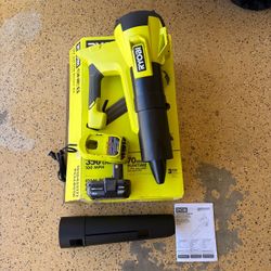RYOBI ONE+ 18V 100 MPH 350 CFM Cordless Battery Variable Speed Jet Fan Leaf Blower with 4.0 Ah Battery and Charger