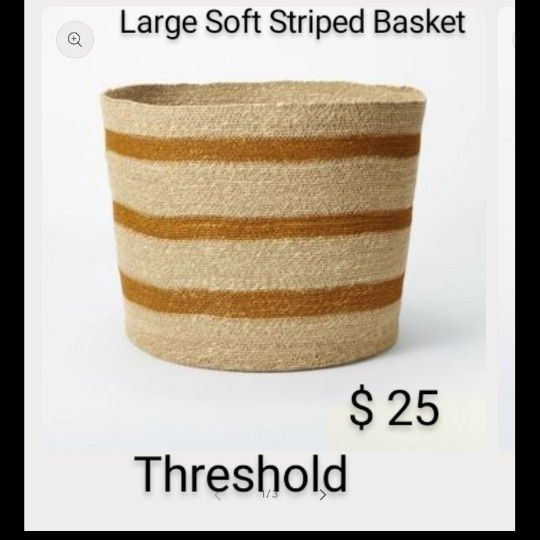 Brand New Large Soft Striped Basket Threshold & Studio Mc Gee