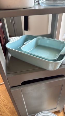Light Blue Ceramic Baking Dish Set