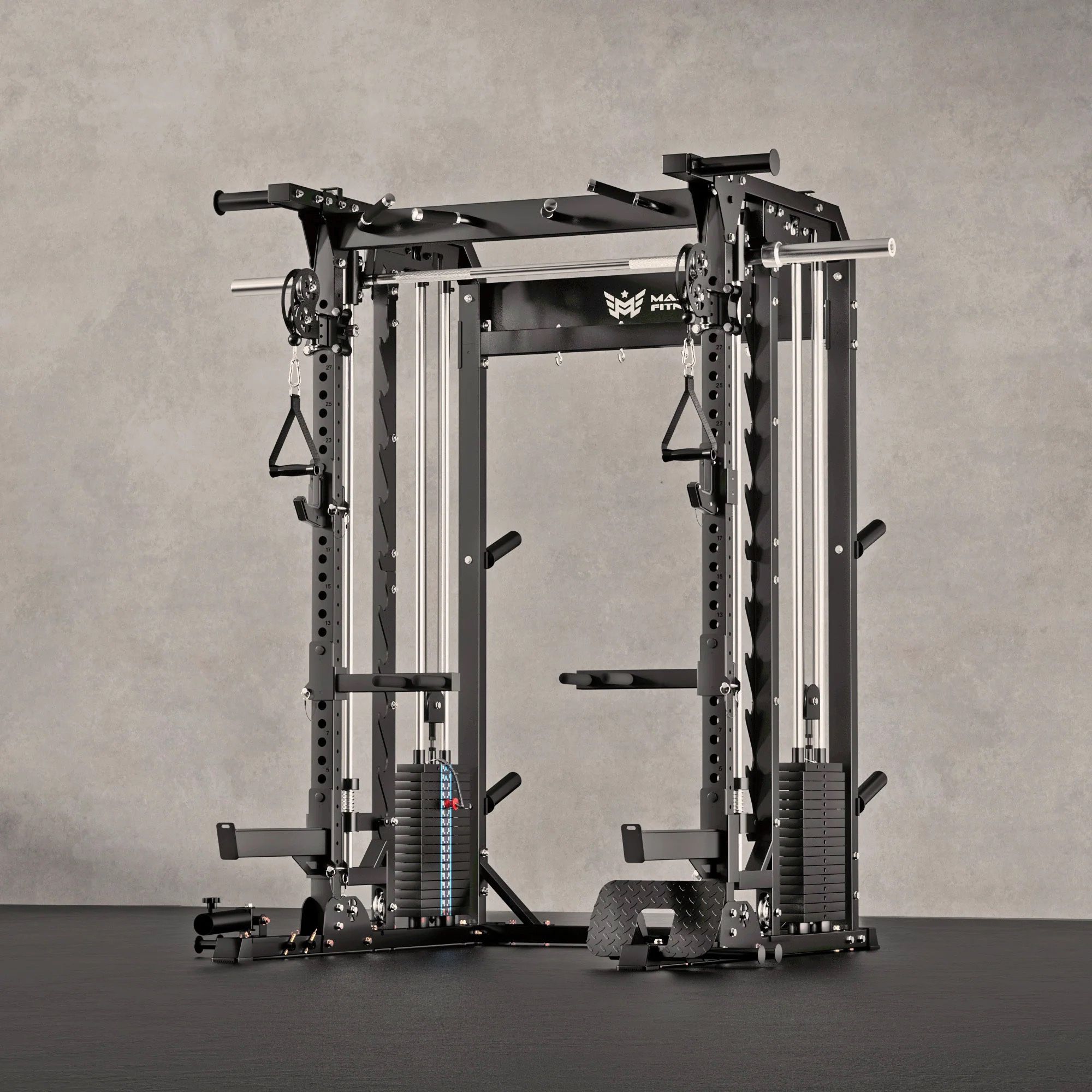 MAJOR FITNESS B52 PRO - Squat Rack Power Cage Functional Trainer with Smith Machine