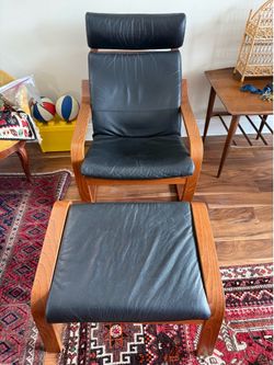 Modern Danish Vintage Chair with ottoman
