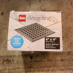 4” x 4” Square Shower Drain W/ Square Pattern Grate