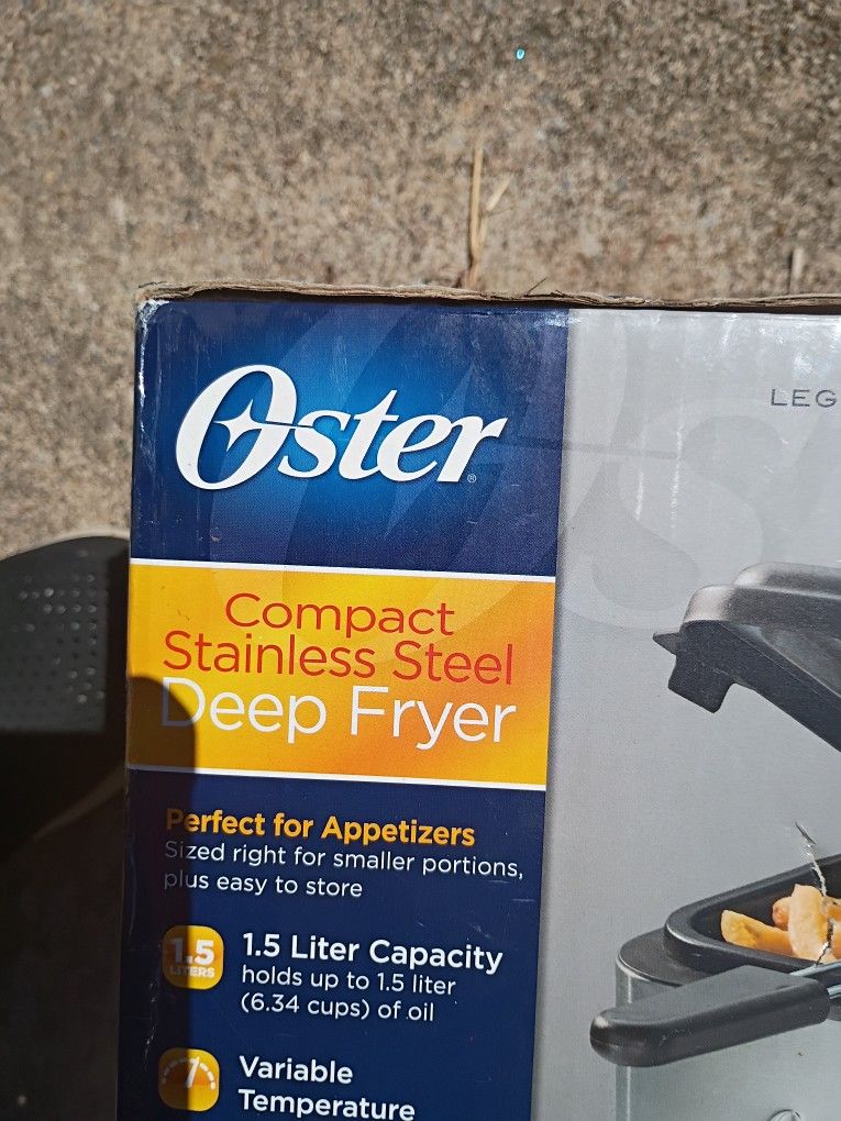 OSTER STYLE COMPACT STAINLESS STEEL DEEP FRYER 1.5 LITER CAPACITY