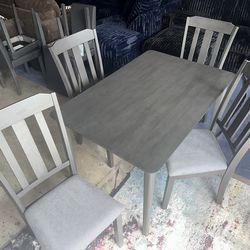 🍽️  5-Piece Dining Set – Gray Only $349  • Financing Available • $0 Down with SNAP!
