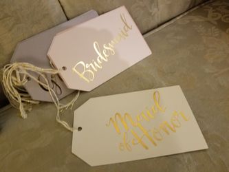 Wedding bridesmaids groomsmen maid of honor best man tags party decor event