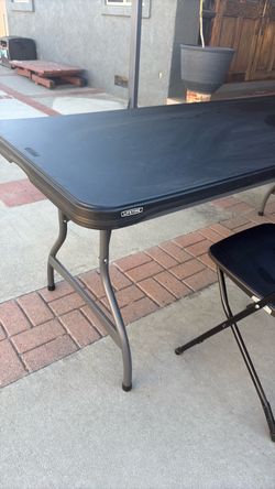 Lifetime brand folding chairs and table