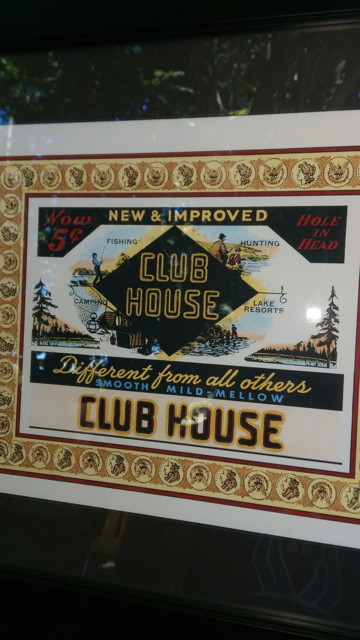 Cigar box top framed art