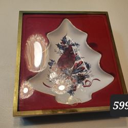 Vintage Christmas Cardinal Candy Dish 