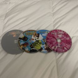 Kung Fu Panda 2, Surf’s Up, Shrek 2, And Pink Panther DVDs Without Cases 