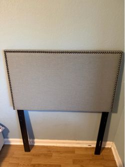 Twin Upholstered Headboard with Nailhead Trim