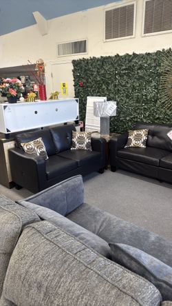 Brown sofa, loveseat set