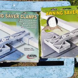 4 White Clamps For A RV Awning. (Universal Fit)